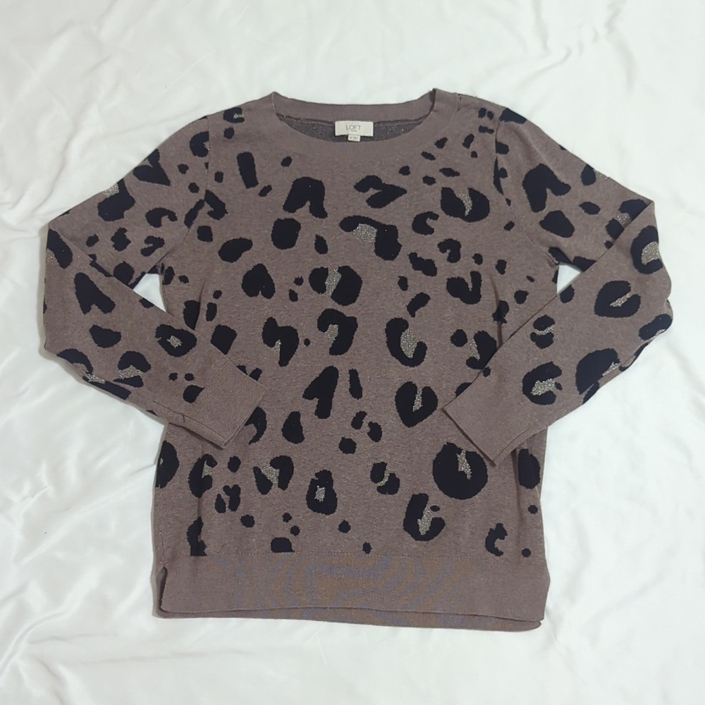 LOFT Pullover Sweater, Color Leopard Print Size M